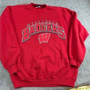 VTG 90s Wisconsin Badgers Sweatshirt Mens XL Red Fleece NCAA College University